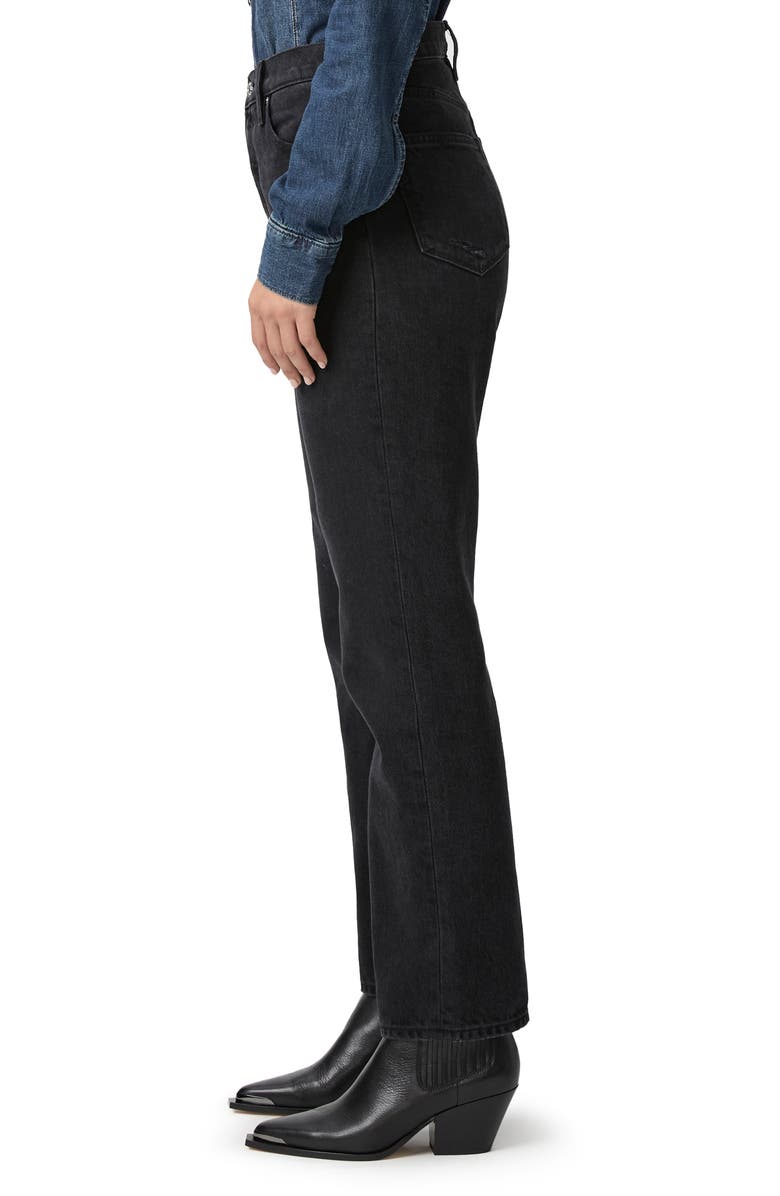 PAIGE Sawyer High Waist Straight Leg Jeans, Alternate, color, Dark Dawn Distressed