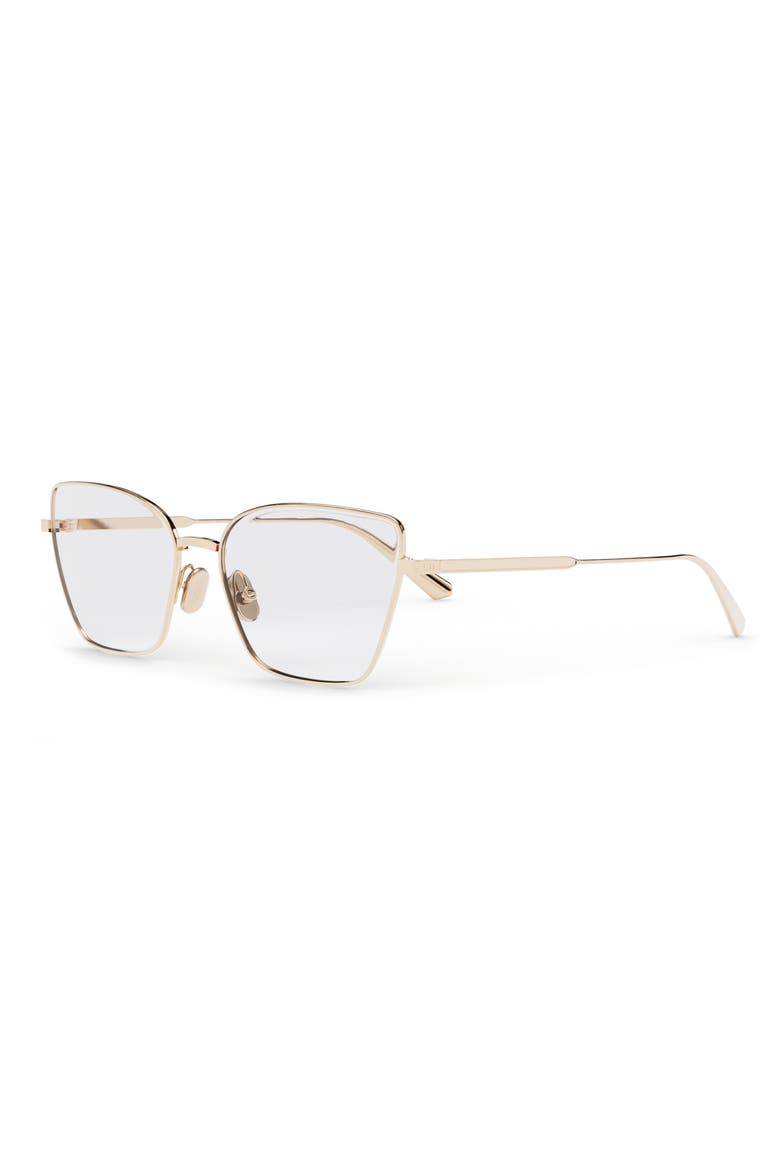 GemDiorO B2U 57mm Butterfly Optical Glasses, Alternate, color, SHINY LIGHT NICKELTIN