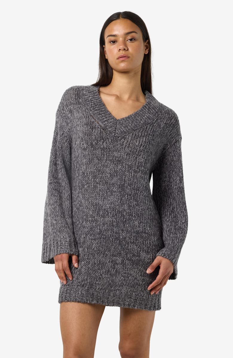 Noisy may Ginna V-Neck Long Sleeve Sweater Dress, Alternate, color,