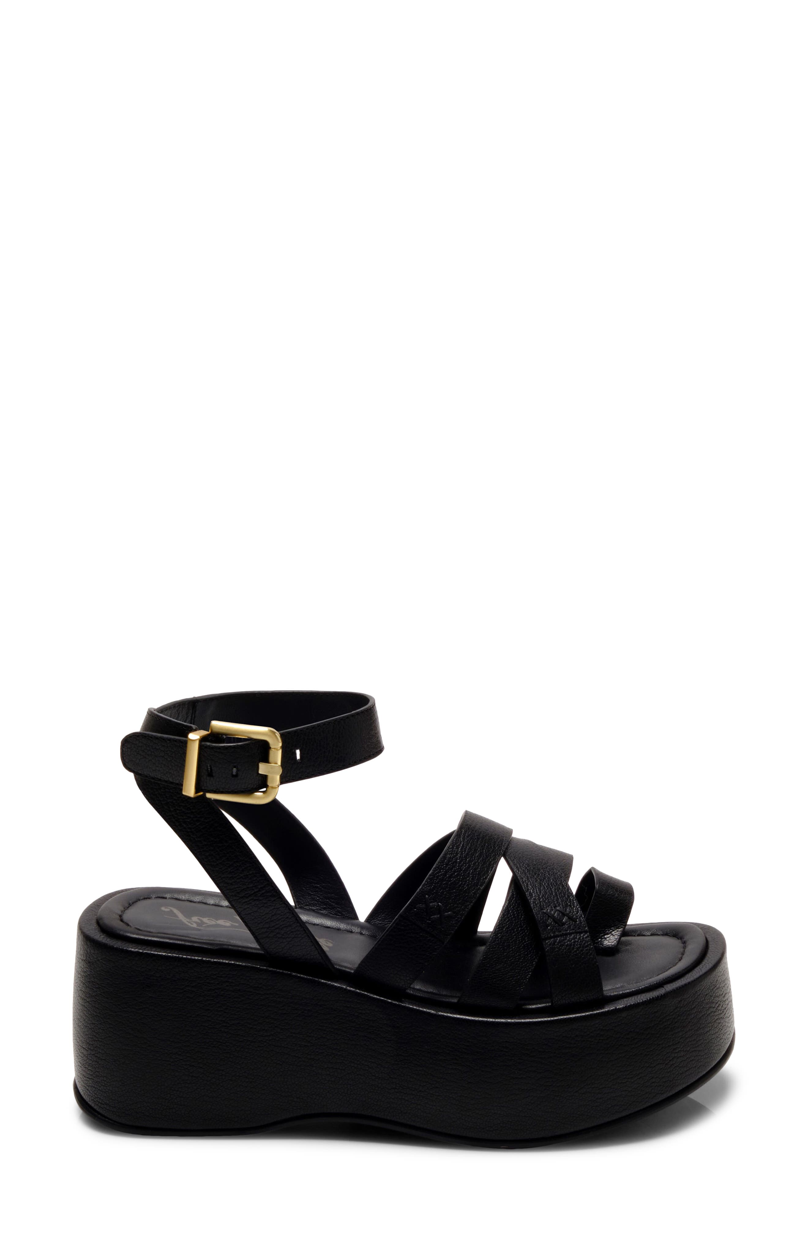 Free People Hazel Platform Sandal, Alternate, color, Black