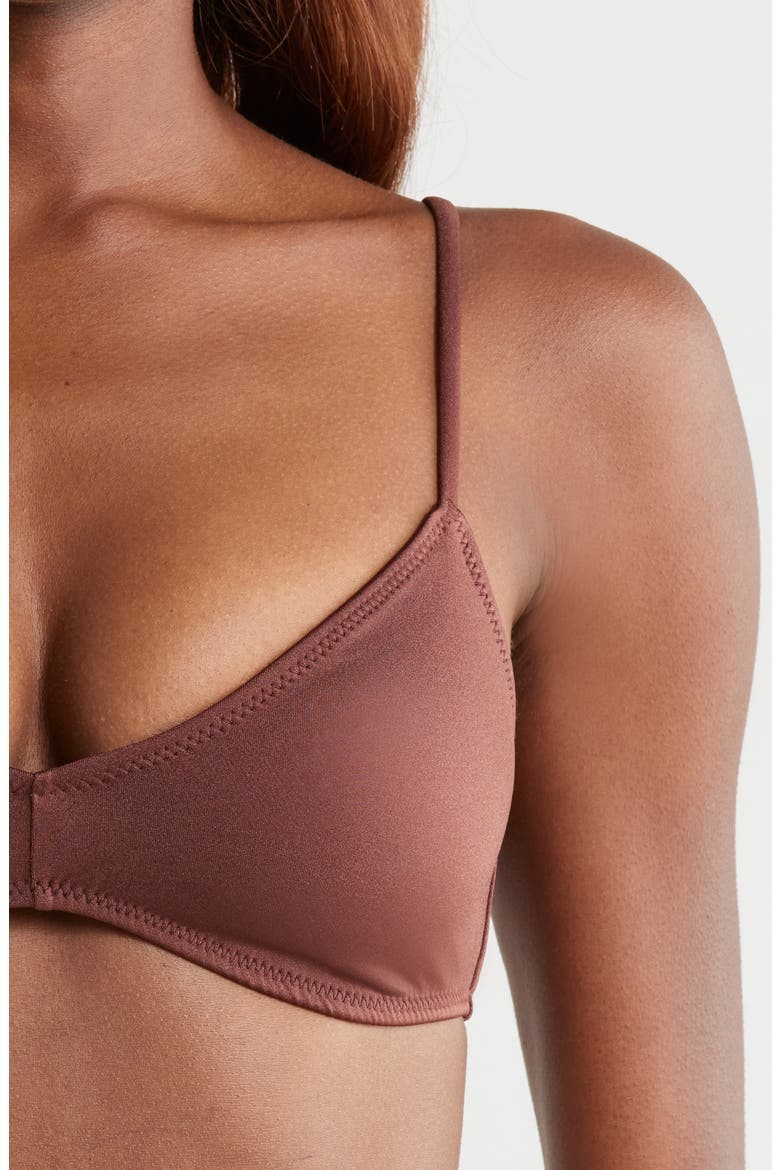 Dana Shine Bikini Top, Alternate, color, BITTER CHOCOLATE