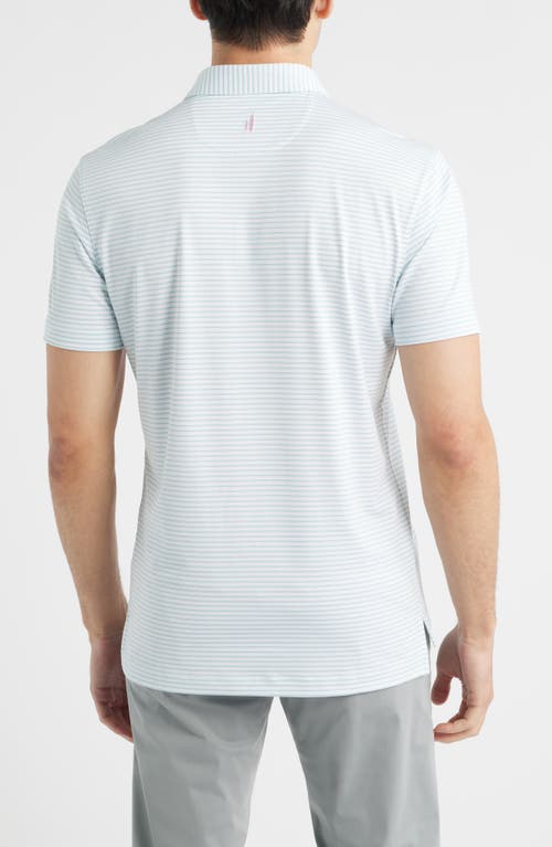 Johnnie-o Michael Stripe Performance Golf Polo In White