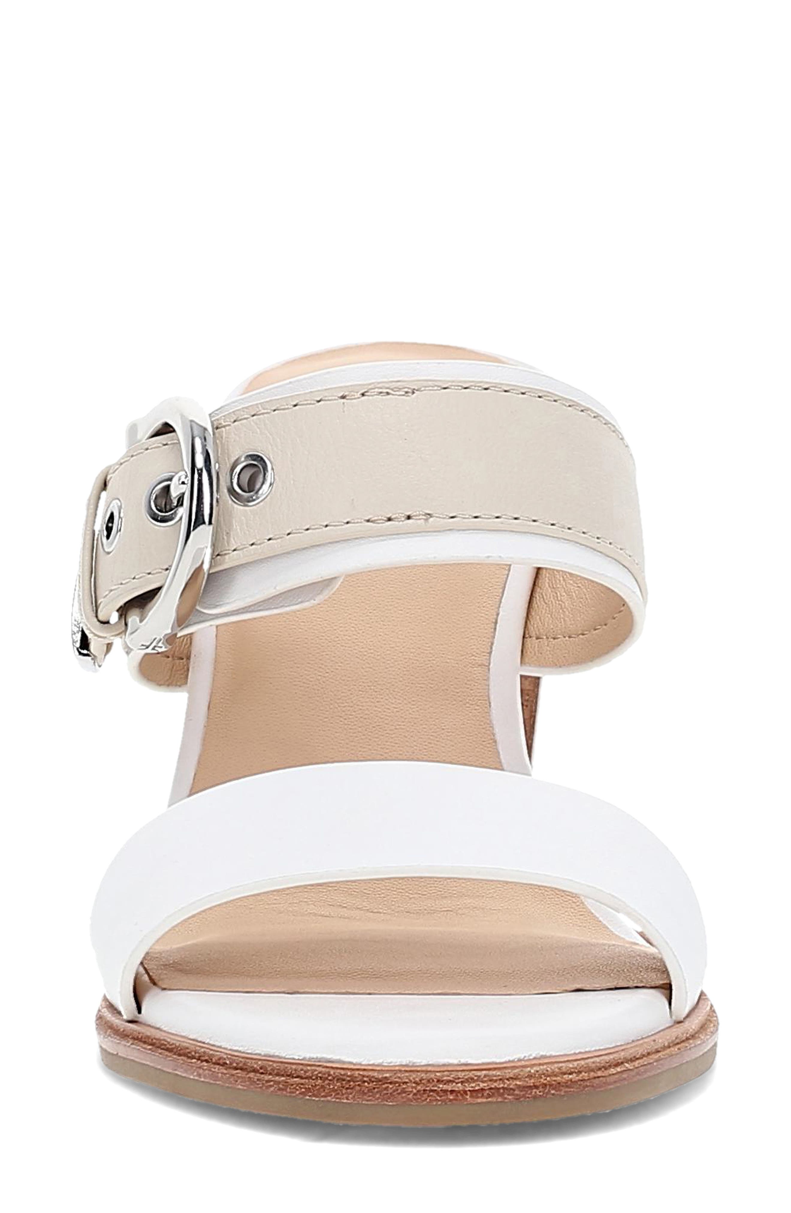 Frye Stella Buckle Sandal, Alternate, color, White/ Ivory