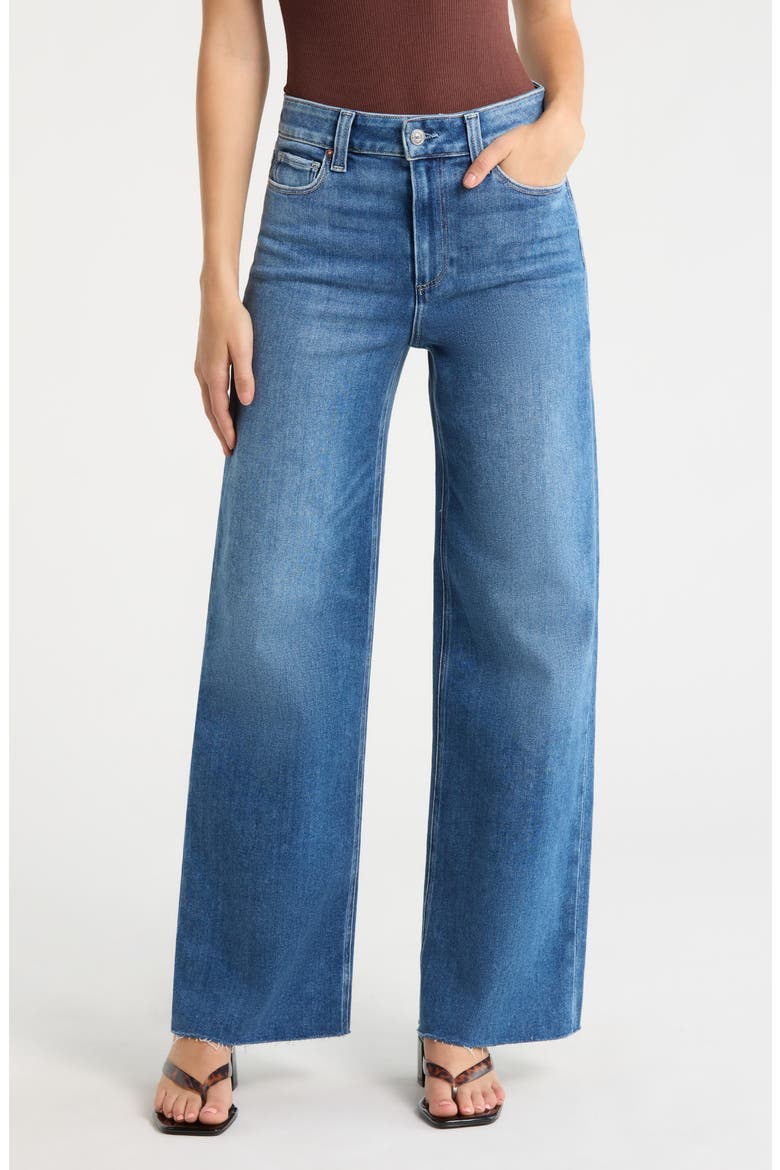 Anessa Raw Hem Wide Leg Jeans, Main, color, MONACO MIST