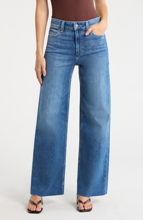 PAIGE Anessa Raw Hem Wide Leg Jeans in Monaco Mist at Nordstrom, Size 32