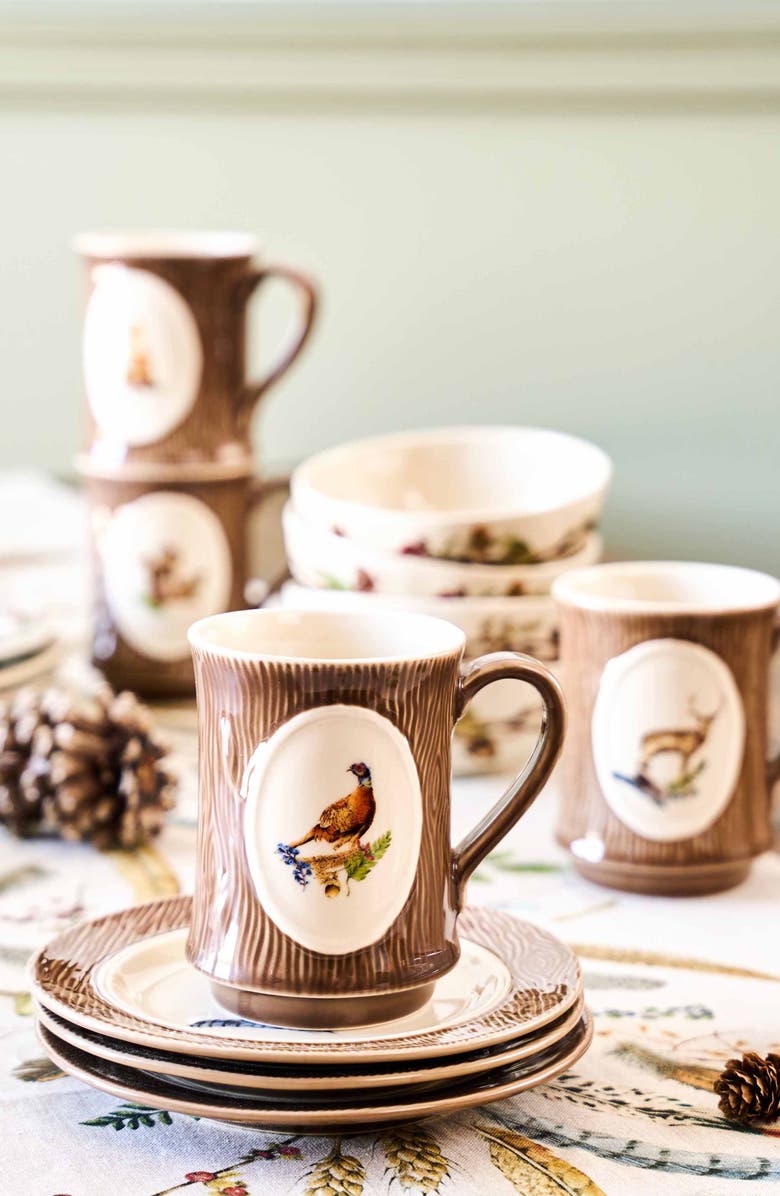 Juliska Forest Walk Pheasant Mug, Alternate, color, Cafe Au Lait