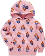 Mini Boden Kids' Floral Print Cotton Hoodie