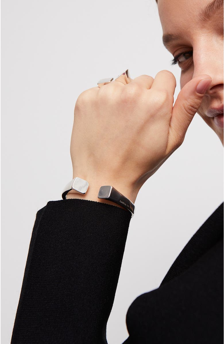 UNODE50 Polished Block Cuff, Alternate, color, Silver