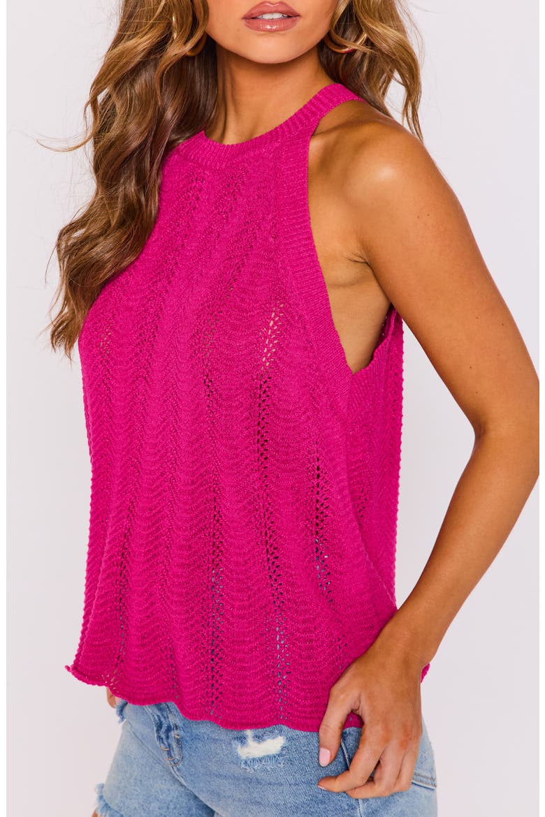 Verona Sleeveless Sweater, Alternate, color, DARK FUCHSIA