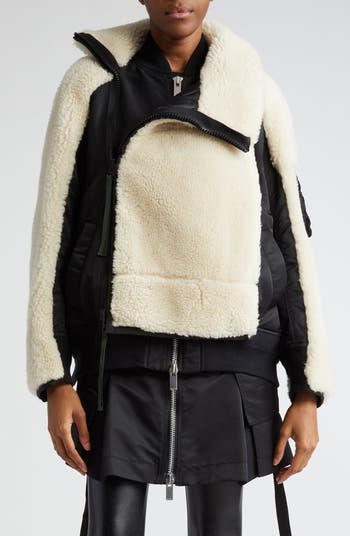 ジャケット・アウター sacai Faux Shearling x Nylon Twill Blous sacai] Faux Shearling x Nylon Twill Blouson – MaW SAPPORO