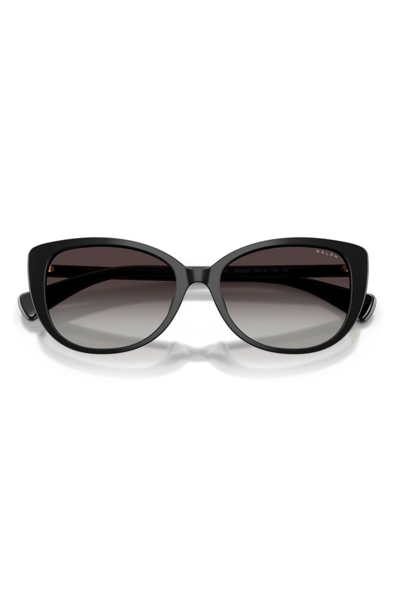 Ralph Lauren 56mm Gradient Butterfly Sunglasses, Alternate, color, Shiny Black / Gradient Grey
