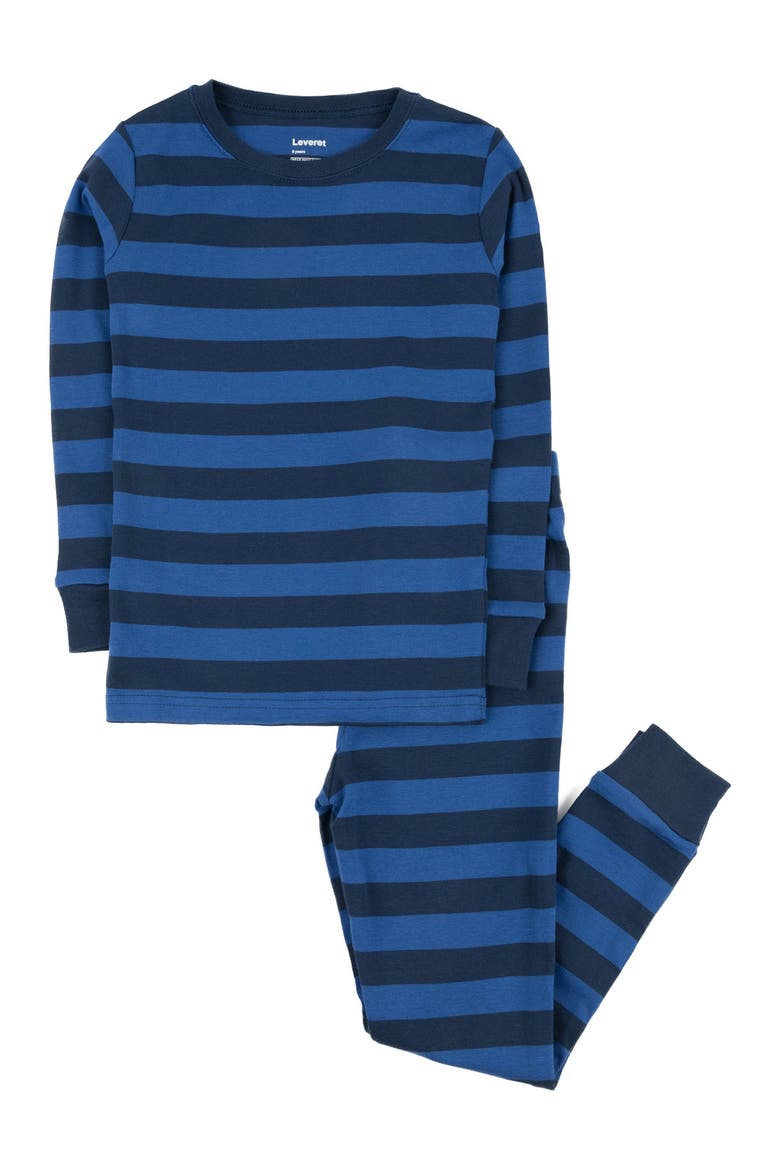 Cotton Two-Piece Pajamas, Stripes, Solids & Tie Dye, Main, color, MULTI