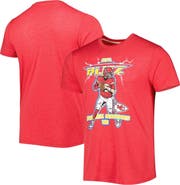 Homage Men's Homage Patrick Mahomes Heathered Red Kansas City Chiefs NFL Blitz Player Tri-Blend T-Shirt