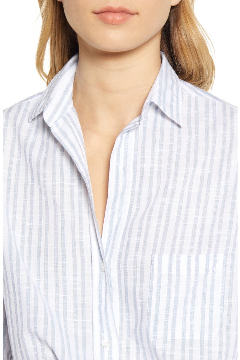 The Hero Stripe Washed Cotton Shirt, Alternate, color, CLARA NAVY STRIPE