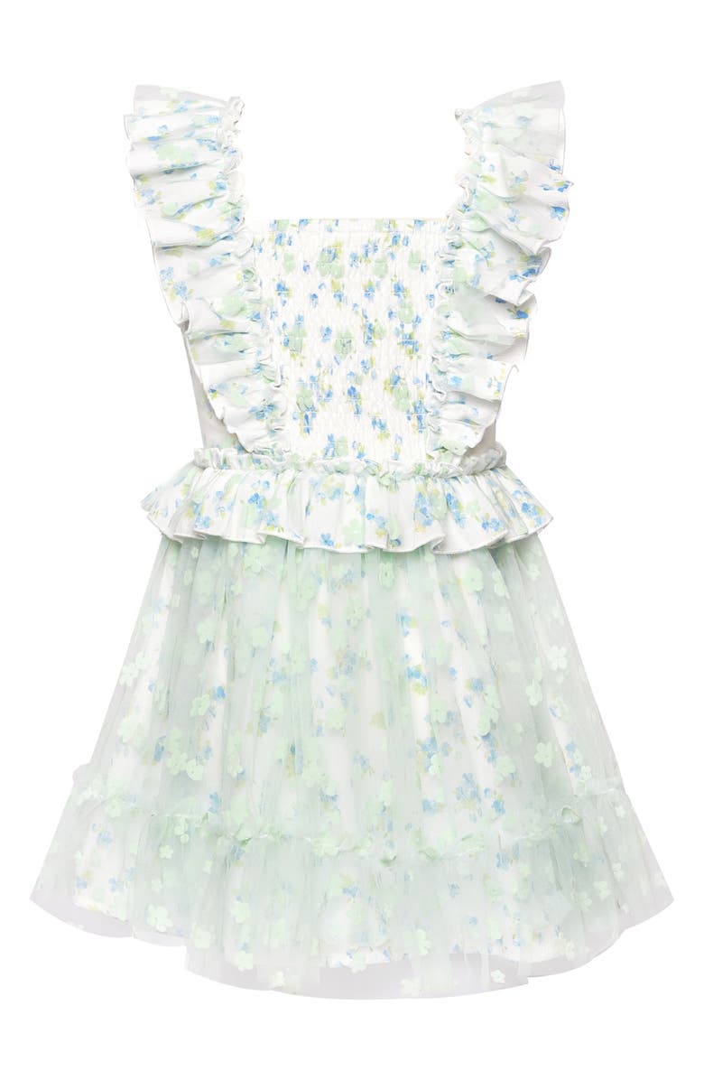 Truly Me Kids' Ruffle Party Dress, Main, color, Green