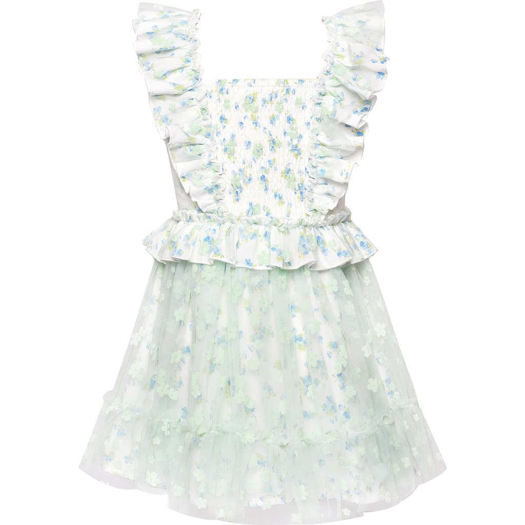Shop Hannah Banana Kids' Ruffle Party Dress In Green
