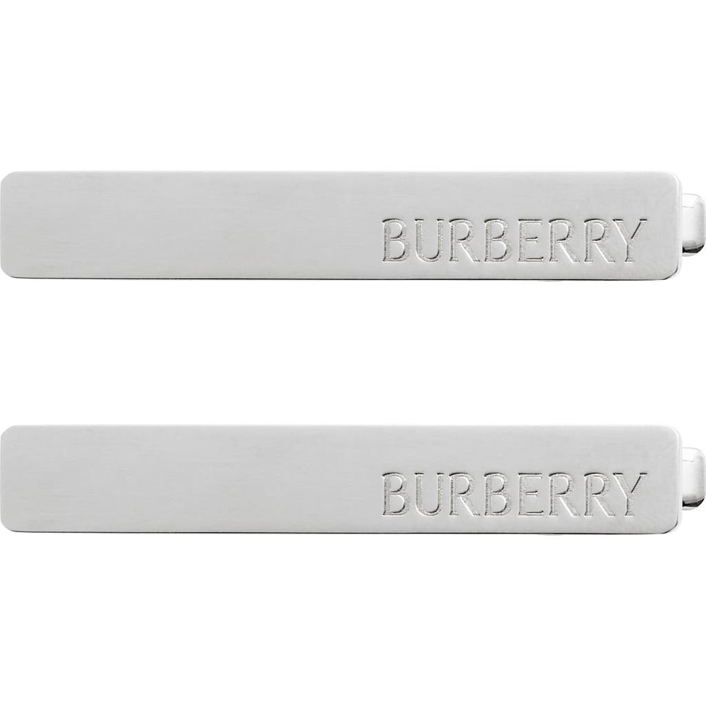 Burberry Logo Hair Clips In Palladio