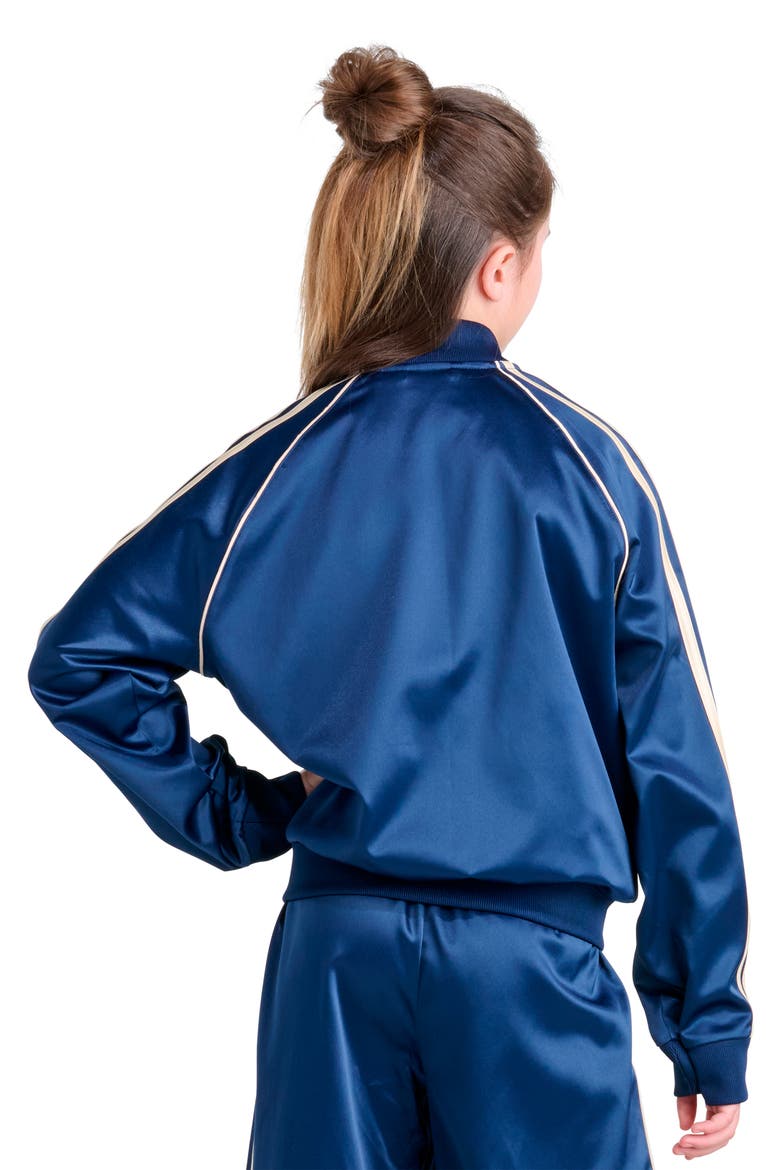 Kids' Satin SST Track Jacket, Alternate, color, DARK BLUE