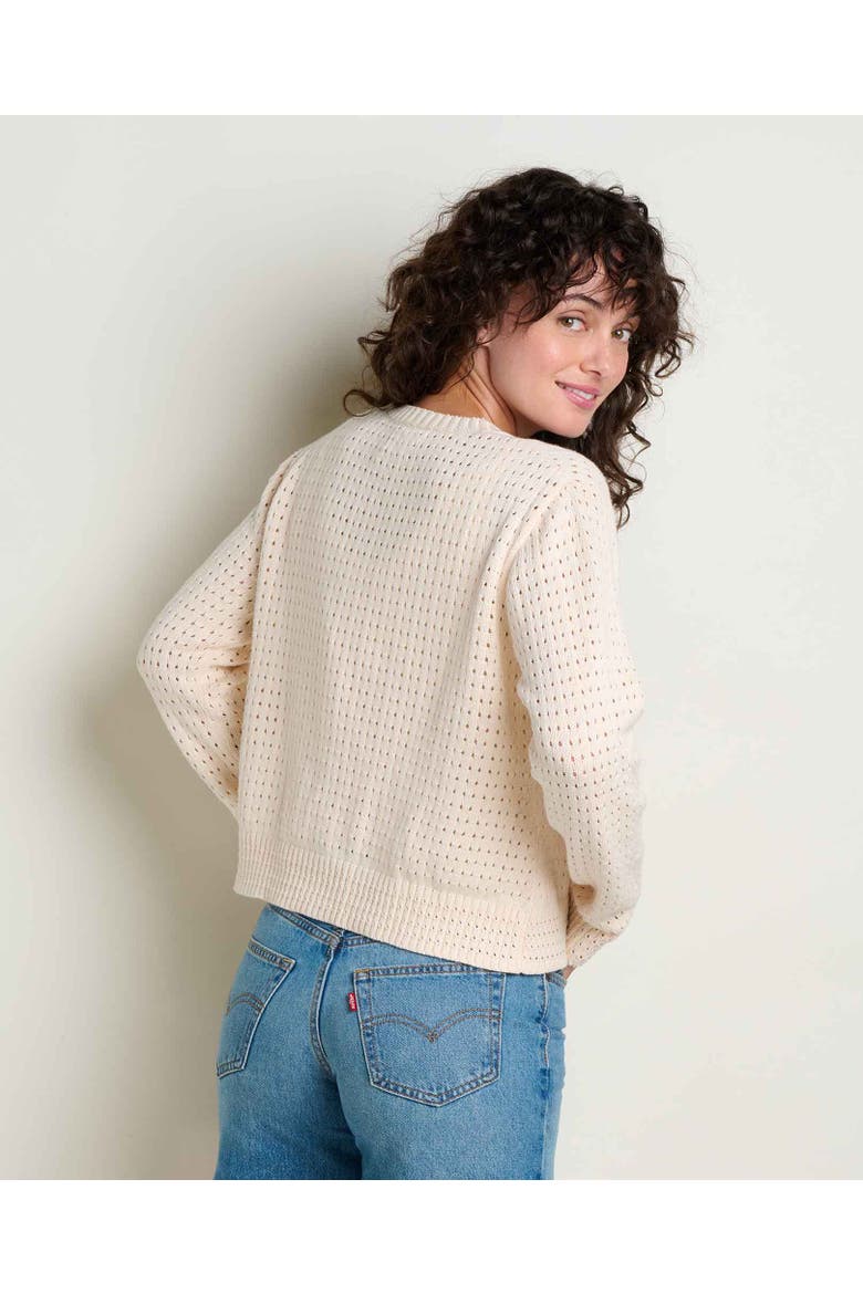 Bianca Pointelle Cardigan, Alternate, color, Salt