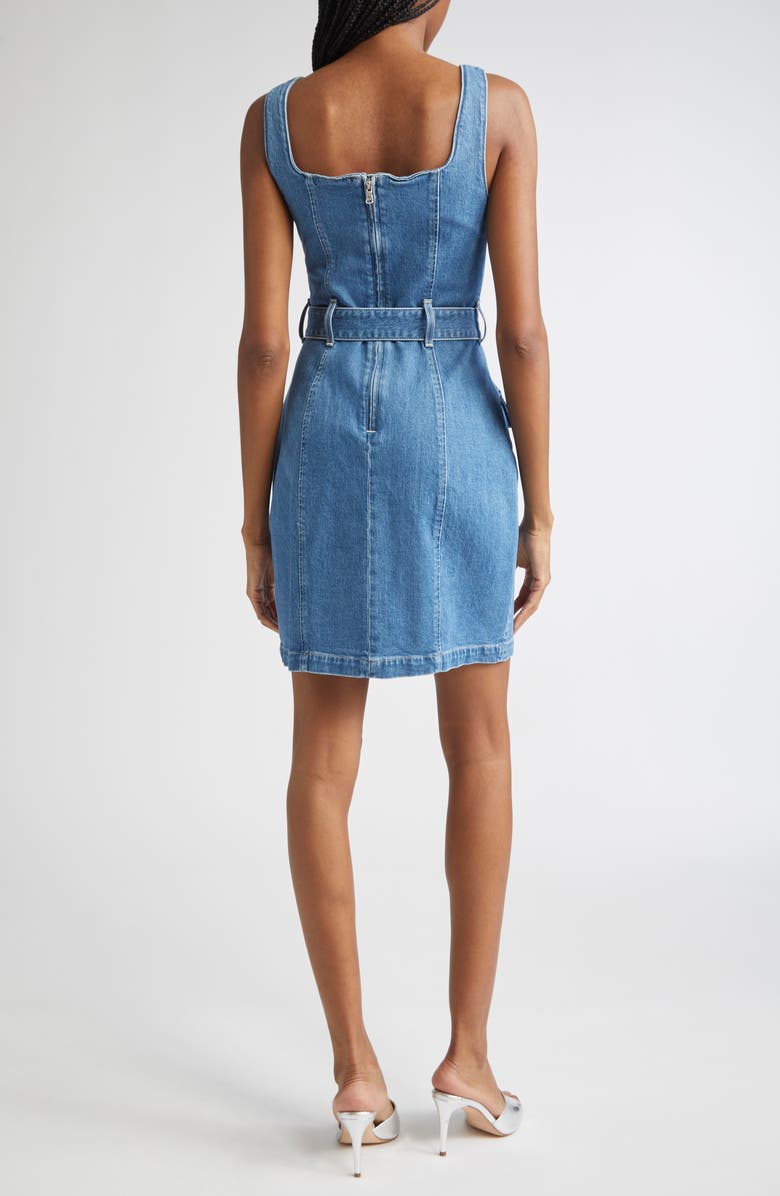 L'AGENCE Midy Belted Sleeveless Denim Minidress, Alternate, color, Tipton