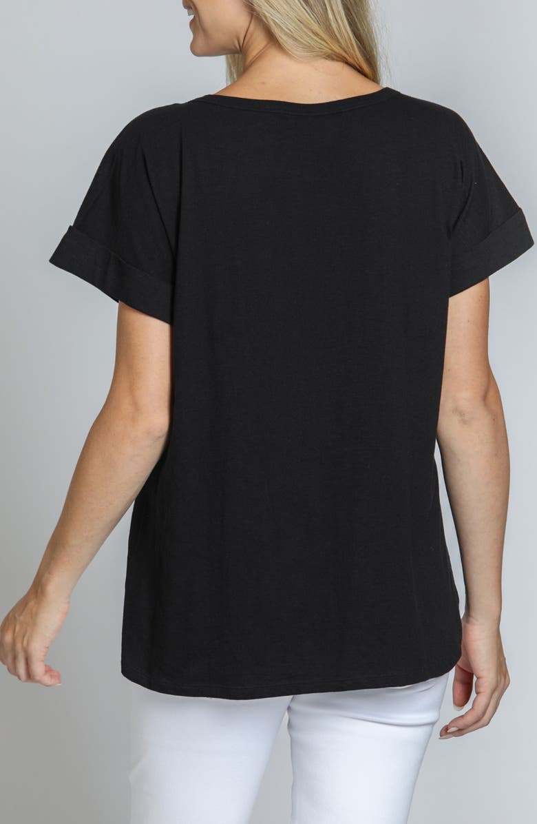 APNY High-Low Hem Cuffed T-Shirt, Alternate, color, Black