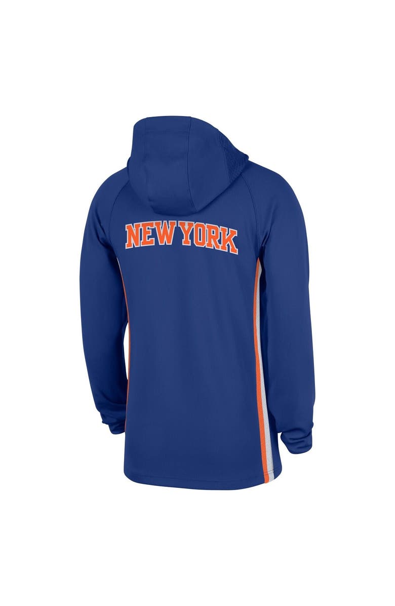 Nike Men's Nike Blue New York Knicks Authentic On Court Zone Quarter-Zip Dri-FIT Hoodie Jacket, Alternate, color, Blue