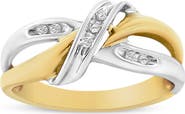 Haus of Brilliance 10K Gold 1/20 Cttw Round-Cut Diamond Bypass Ring