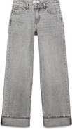 MANGO TEEN Cuff Hem Wide Leg Jeans
