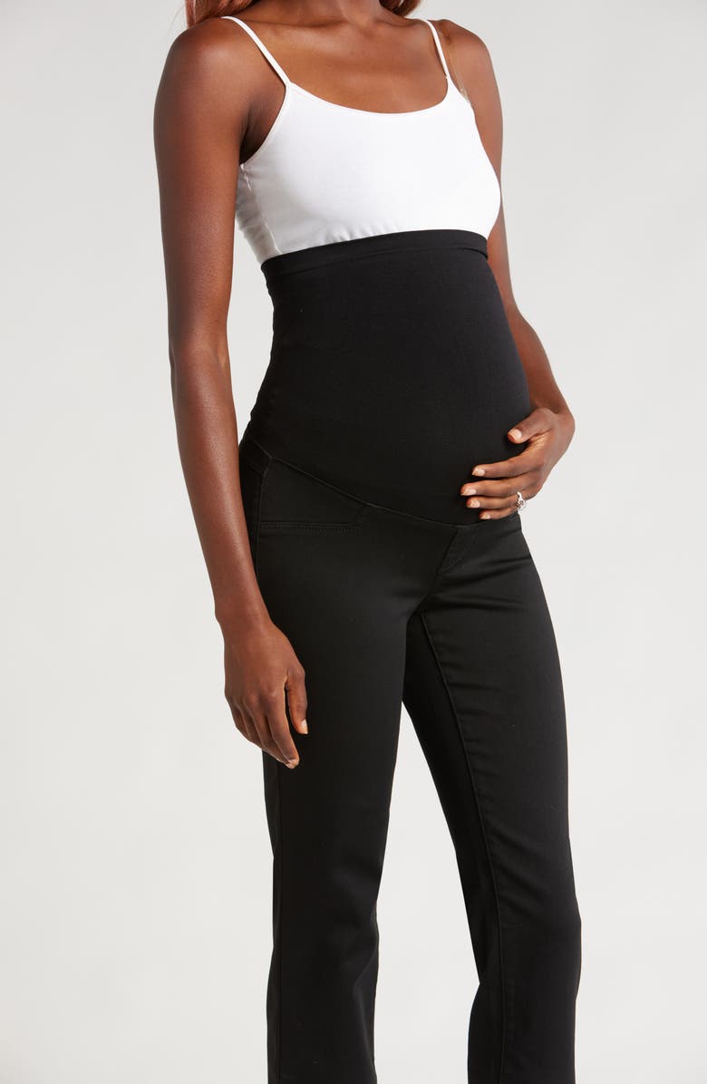 1822 Denim Bellyband Better Butter Slim Straight Leg Maternity Jeans, Alternate, color, Black
