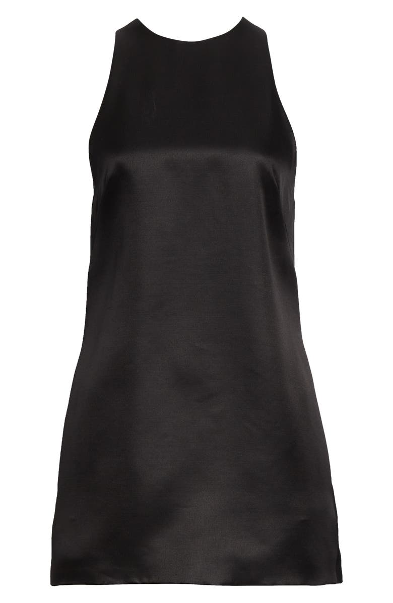 Brandon Maxwell The Joelle Virgin Wool & Silk Sateen Minidress, Main, color, Black