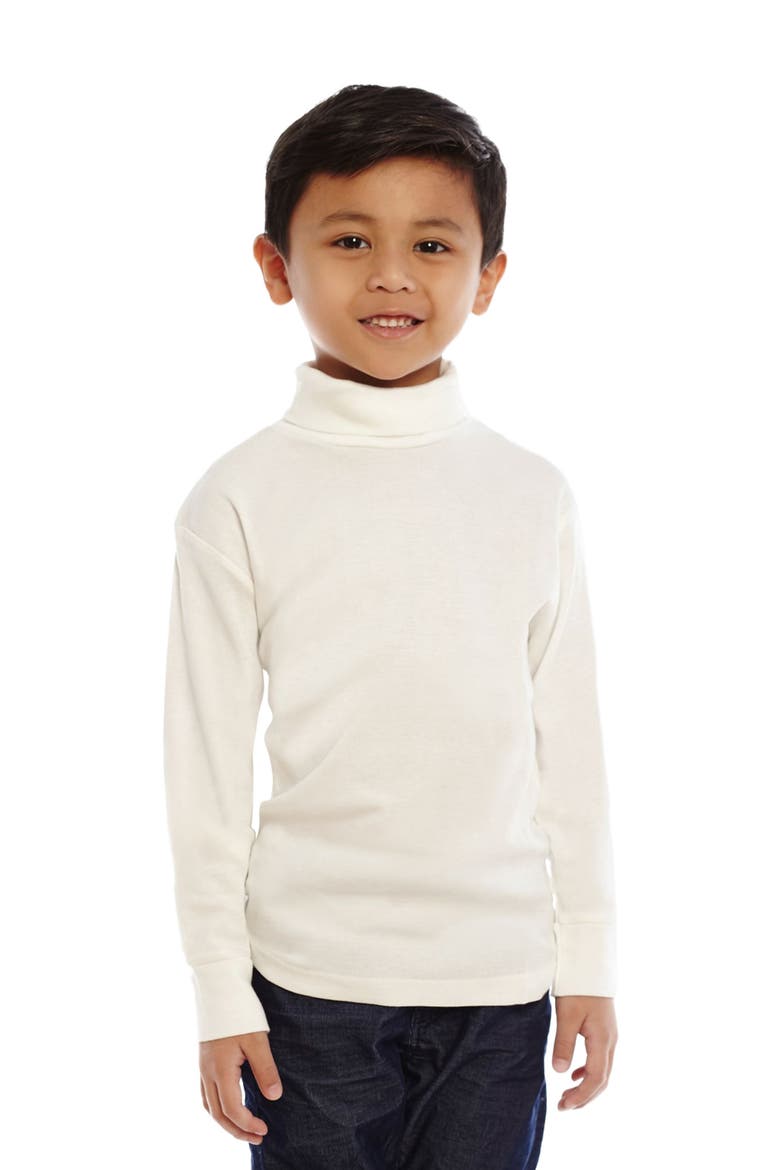 Kids Long Sleeve Cotton Turtleneck Shirt, Main, color, Off White