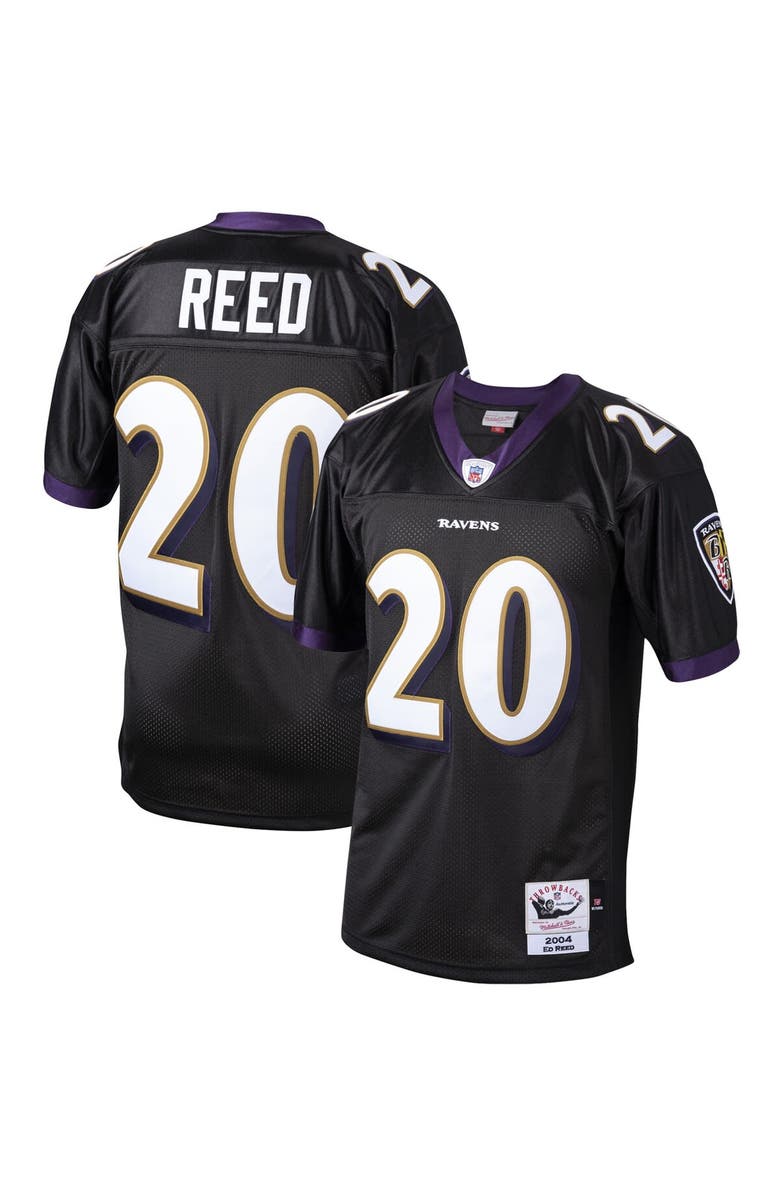Mitchell & Ness Men's Mitchell & Ness Ed Reed Black Baltimore Ravens 2004 Authentic Throwback Retired Player Jersey, Alternate, color,