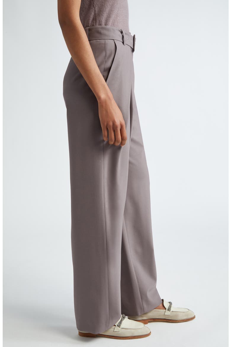 Pleated Stretch Wool Belted Pants, Alternate, color, VIOLA