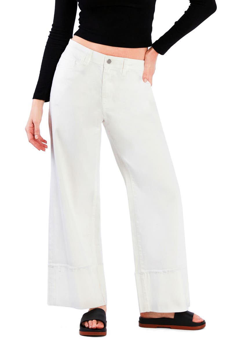 Issy Cuffed Ankle Wide Leg Jeans, Main, color, STONE WHITE