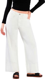 Wash Lab Denim Issy Cuffed Ankle Wide Leg Jeans