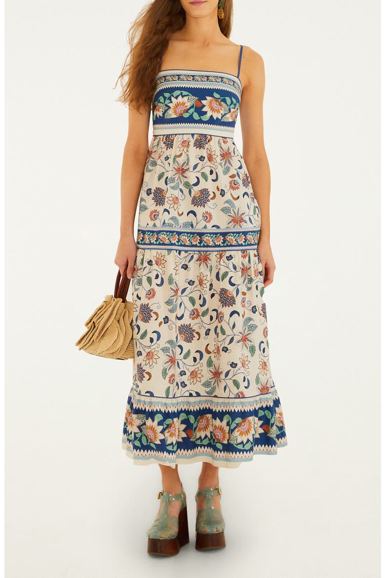 Delhi Floral Tapestry Print Sundress, Main, color, IVORY/ BLUE/ SOFT PINK