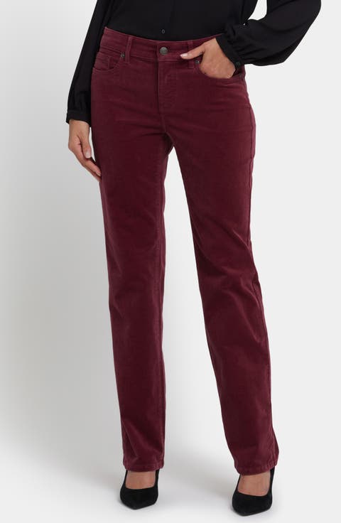 Marilyn Corduroy Straight Leg Pants (Petite)