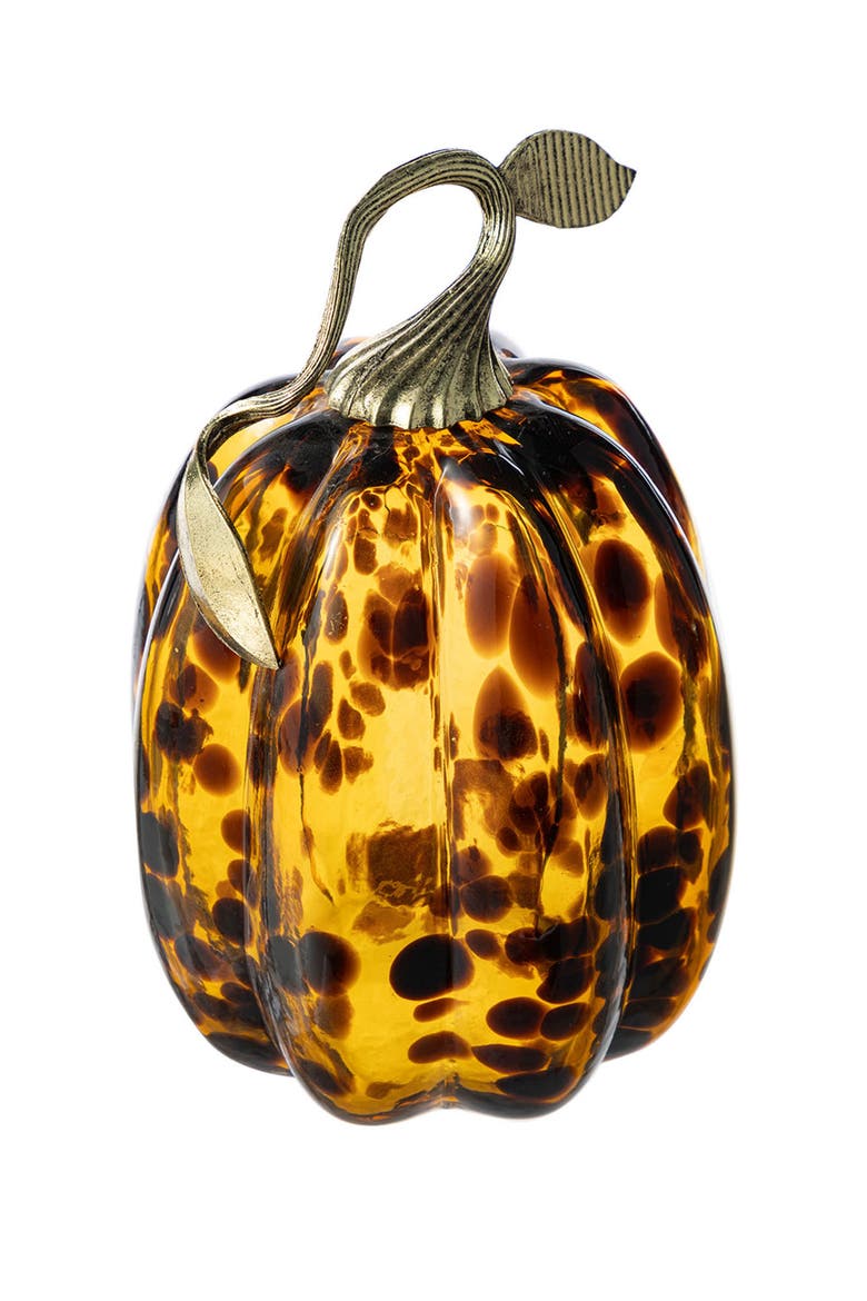 Fall Multi-Style Short Glass Pumpkins, Alternate, color, Black