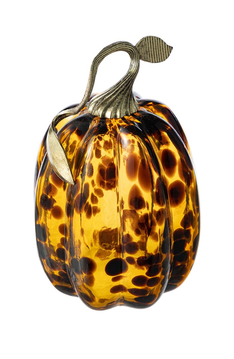 Glitzhome Fall Multi-Style Short Glass Pumpkins, Alternate, color, 