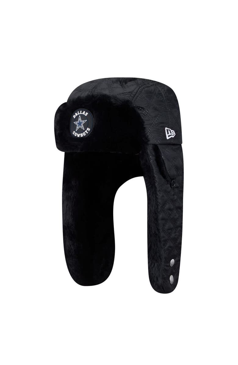 New Era Men's New Era Black Dallas Cowboys Quilted Trapper Hat, Main, color, Black