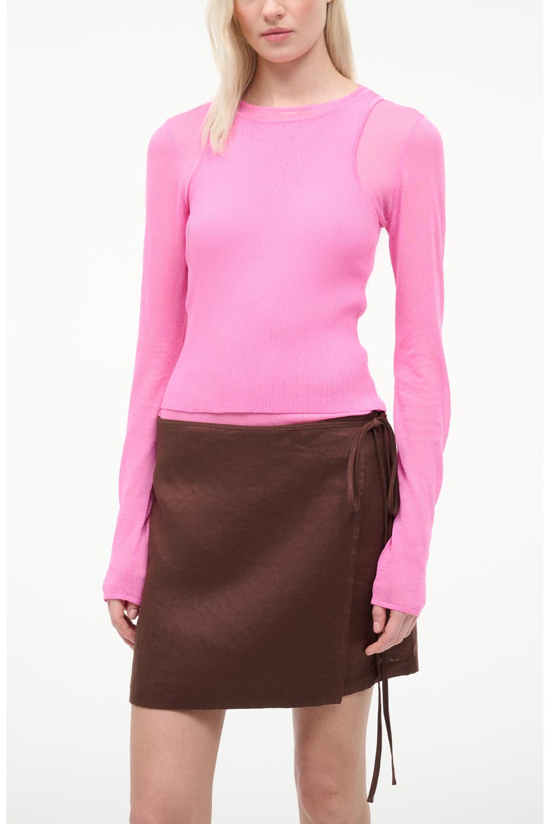 Taylor Long Sleeve Mixed Media Minidress, Alternate, color, ORCHID