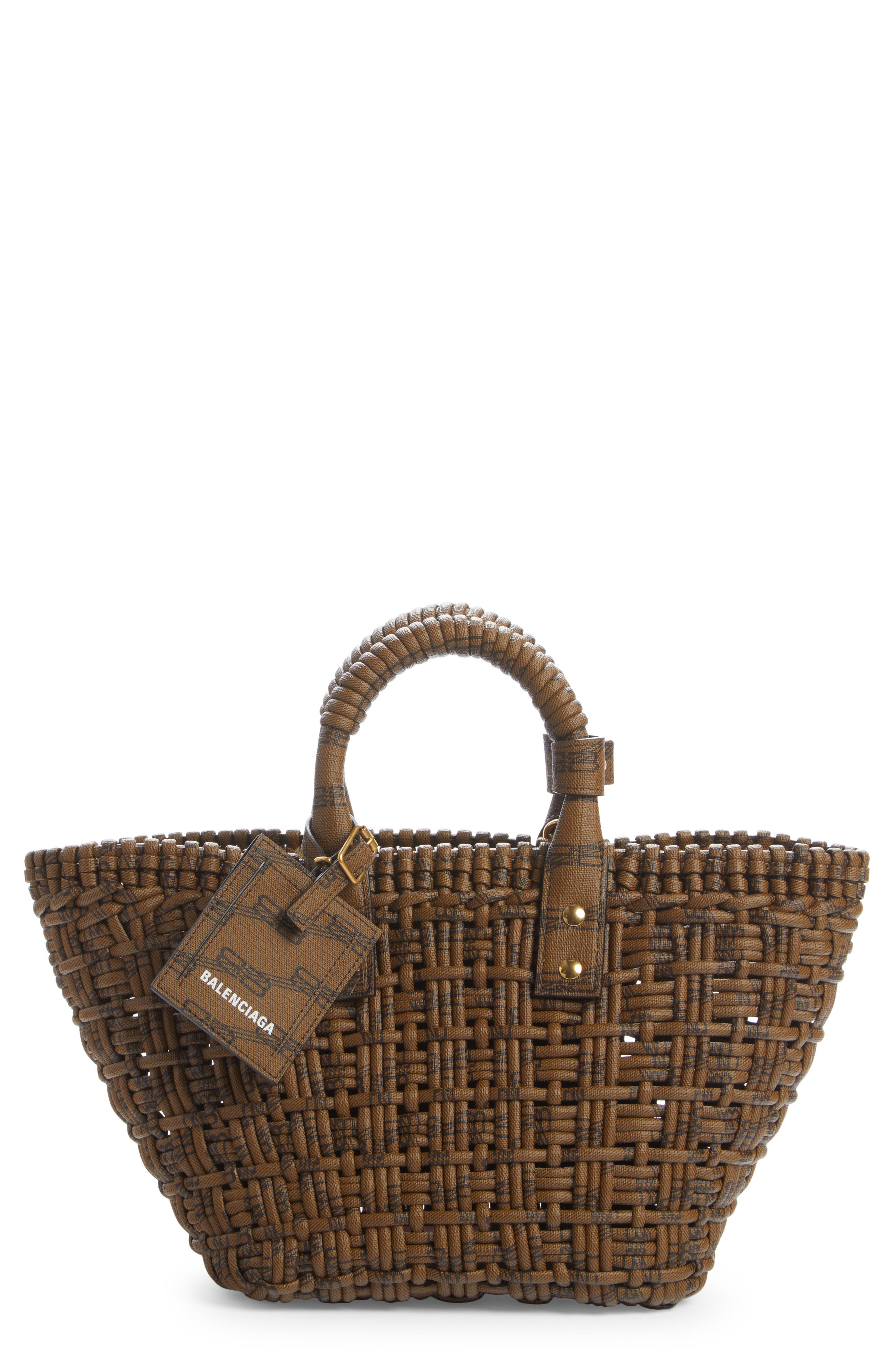 Balenciaga Extra Small Bistro Basket Tote, Main, color, 