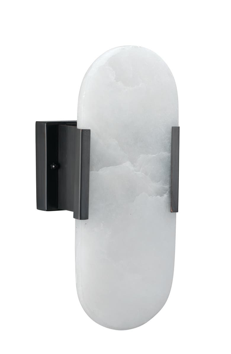 JAMIE YOUNG Delphi 2-Light Alabaster Wall Sconce, Oil Rubbed Bronze Metal, Alternate, color, Oil Rubbed Bronze