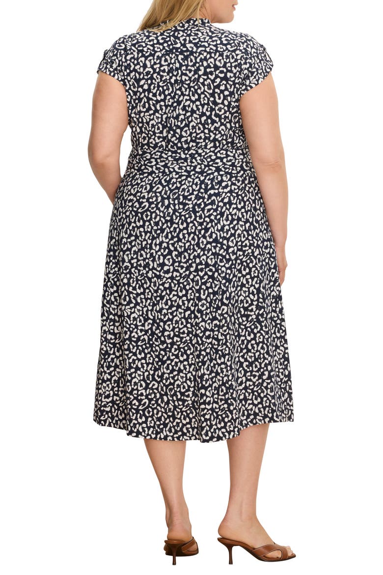 Sonni Leopard Sketch Midi Dress, Alternate, color, INDIGO MULTI