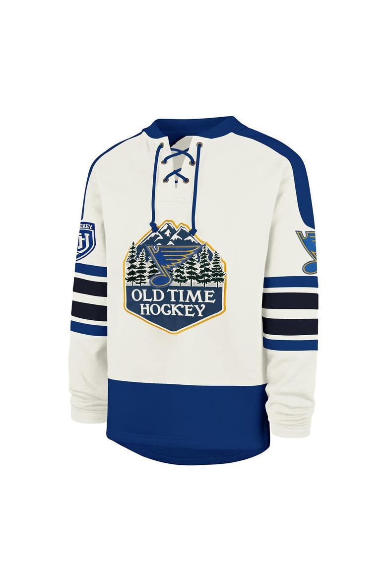 Men's '47 Cream St. Louis Blues Pond Hockey Trio Eternal Lacer Sweatshirt, Alternate, color, Cream