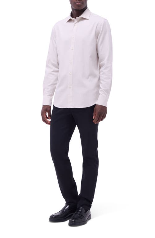 Bugatchi Axel Shaped Fit Jacquard Button-up Shirt In Almond