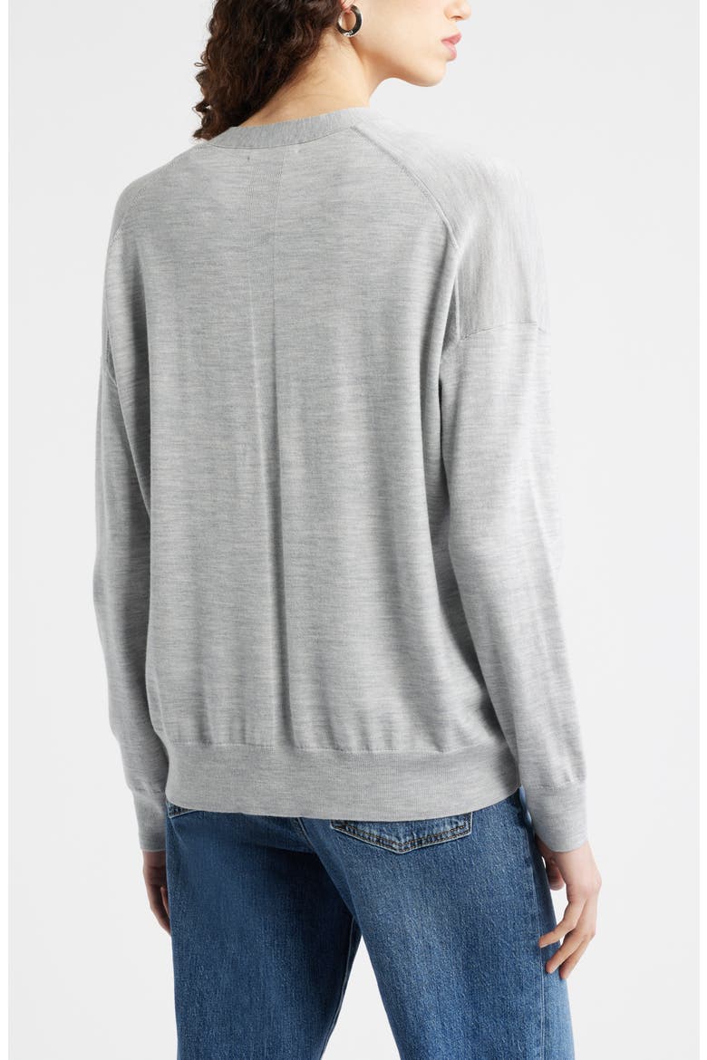 Asymmetrical Wool Blend Cardigan, Alternate, color, GREY HEATHER