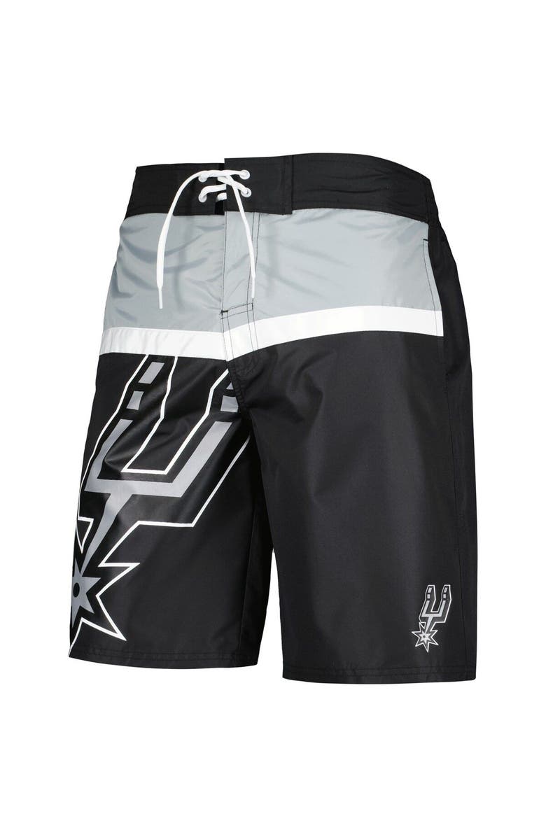 G-III SPORTS BY CARL BANKS Men's G-III Sports by Carl Banks Black San Antonio Spurs Sea Wind Swim Trunks, Alternate, color, 