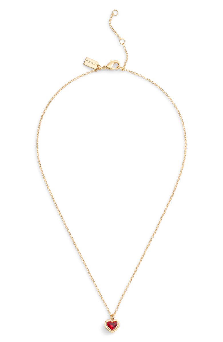 COACH Halo Heart Pendant Necklace, Main, color, 