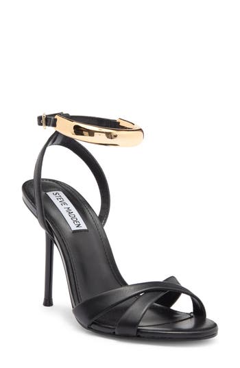 Steve Madden Dianna Sandal In Black Leather
